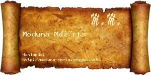 Moduna Márta névjegykártya